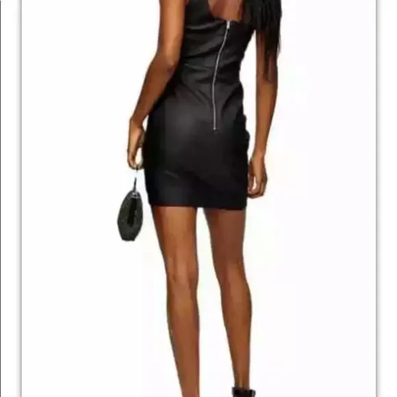 Topshop Joni vegan leather mini Dress 8399 - Picture 4 of 15